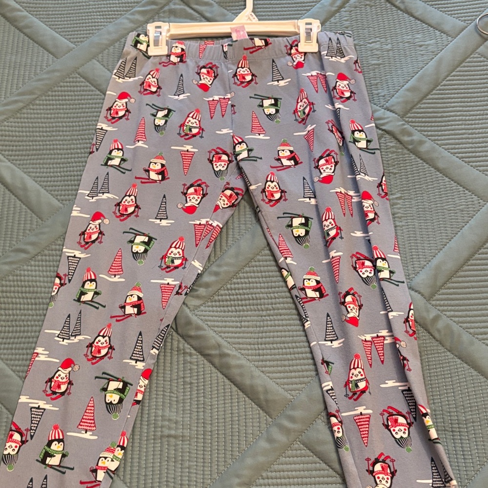 Gray Leggings with Penguin Print